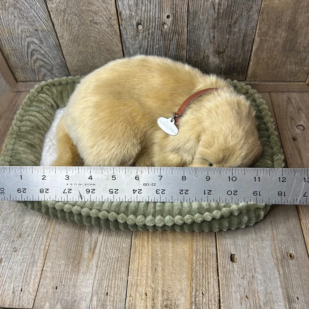 Perfect Petzzz Golden Retriever Realistic Sleeping Breathing Puppy Plush w/ Bed